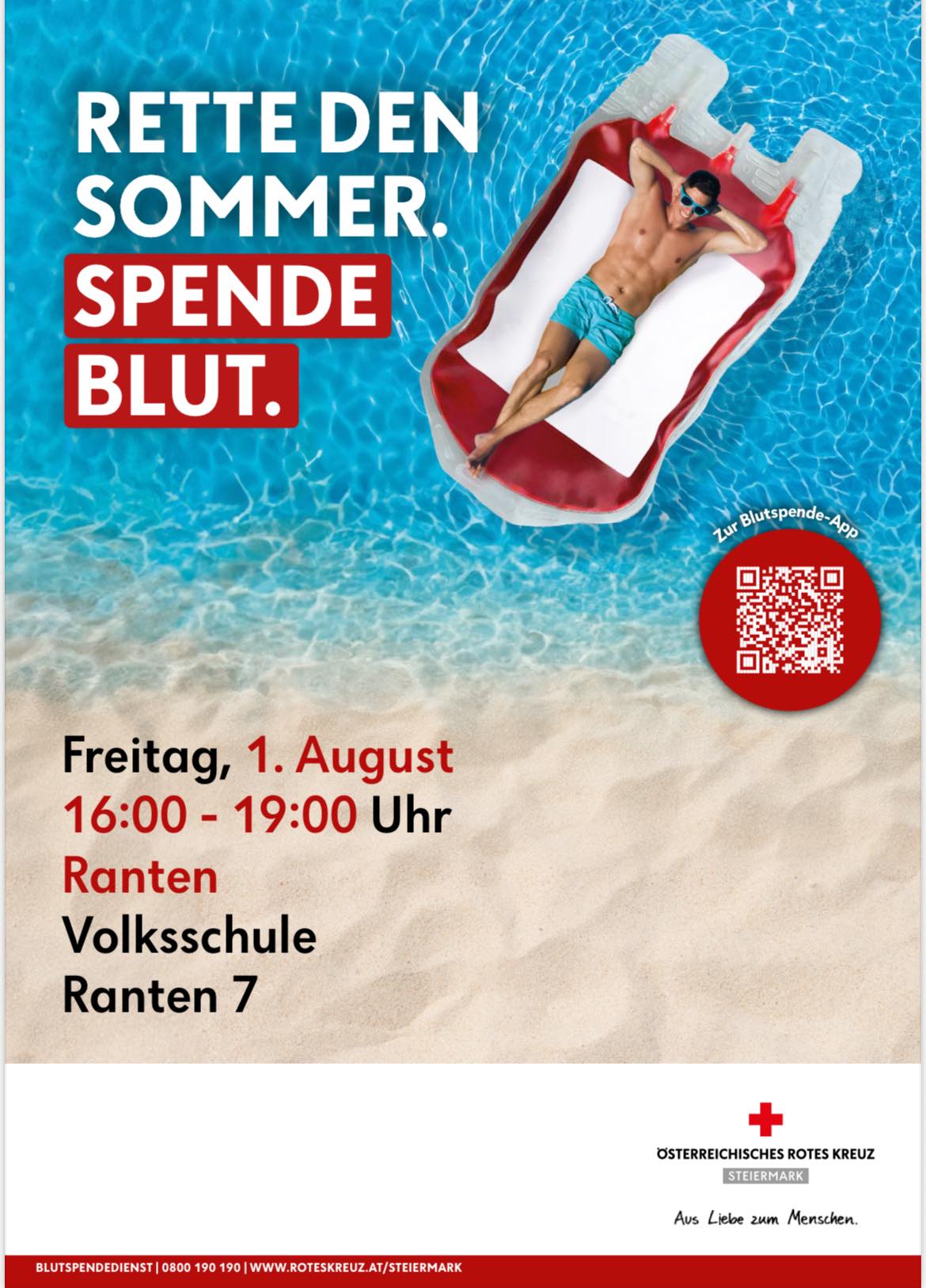 Rette den Sommer, spende Blut.